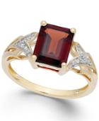 Garnet (2-1/2 Ct. T.w.) And Diamond Accent Ring In 14k Gold