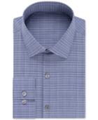 Kenneth Cole Reaction Slim-fit Techni-cole Stretch Blue Velvet Plaid Dress Shirt