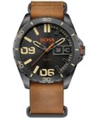 Hugo Boss Men's Berlin Brown Leather Strap Watch 48mm 1513316