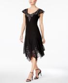 J Kara Beaded Handkerchief-hem Dress