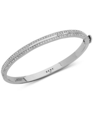 Dkny Silver-tone Pave Bangle Bracelet