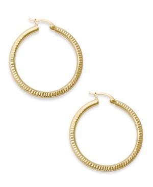 Giani Bernini 24k Gold Over Sterling Silver Earrings, Patterned Hoop Earrings