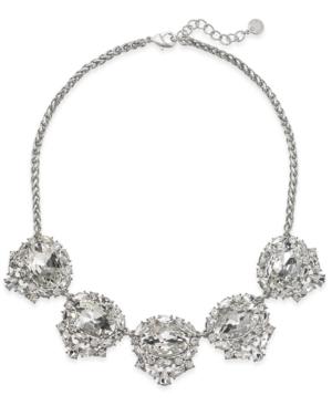 Charter Club Silver-tone Cubic Zirconia Cluster Statement Necklace, Only At Macy's