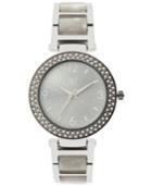 Inc International Concepts Women's Off-white Acrylic & Silver-tone Bracelet Watch 36mm In018swh, Only At Macy's
