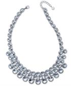 Charter Club Silver-tone Multi-crystal Bezel Collar Necklace, Only At Macy's