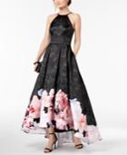 Xscape Floral-print High-low Gown