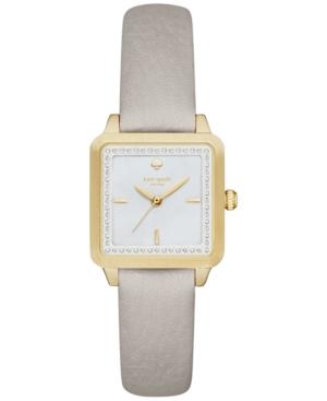 Kate Spade New York Women's Washington Square Clocktower Gray Leather Strap Watch 25mm Ksw1130
