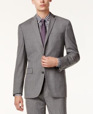 Bar Iii Men's Gray Glen Plaid Slim-fit Jacket, Created For Macy's