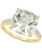 Green Quartz (5 Ct. T.w.) & Diamond Accent Ring In 14k Gold