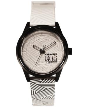 Harajuku Lovers Unisex Black & White Designed By Gwen Stefani Printed Strap Watch 40mm Hl2621