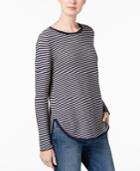 Eileen Fisher Organic Cotton Blend Striped Long-sleeve Top, Regular & Petite