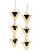 M. Haskell For Inc Gold-tone Jet Triangle Linear Drop Earrings, Only At Macy's