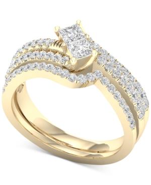 Diamond Two-stone Bridal Set (7/8 Ct. T.w.) In 14k Gold