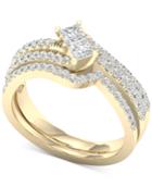 Diamond Two-stone Bridal Set (7/8 Ct. T.w.) In 14k Gold