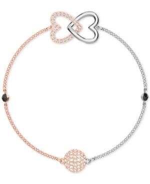 Swarovski Remix Two-tone Crystal Interlinking Heart Magnetic Flex Bracelet