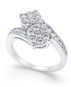 Diamond Bypass Ring (1 Ct. T.w.) In 14k White Gold