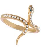 Rachel Rachel Roy Gold-tone Crystal Studded Snake Ring