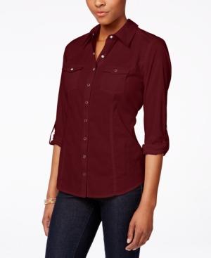 Style & Co. Button-front Utility Shirt, Only At Macy's