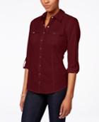 Style & Co. Button-front Utility Shirt, Only At Macy's