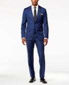 Hugo Boss Medium Blue Crosshatch Extra Slim-fit Suit