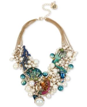 Betsey Johnson Gold-tone Multi-stone Sea Motif Statement Necklace