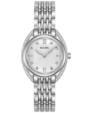Bulova Women's Diamond Accent Stainless Steel Bracelet Watch 30mm 96r212