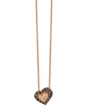 Le Vian Chocolatier Diamond Heart Pendant (1/3 Ct. T.w.) In 14k Rose Gold