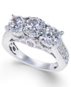 Diamond Trinity Engagement Ring (3 Ct. T.w.) In 14k White Gold