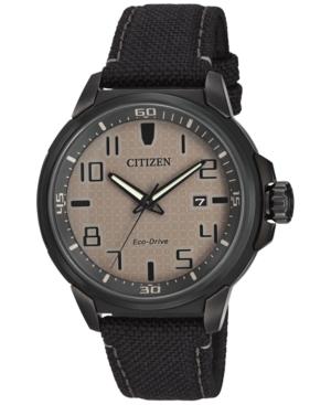 Citizen Men's Eco-drive Black Canvas Strap Watch 43mm Aw1465-06h