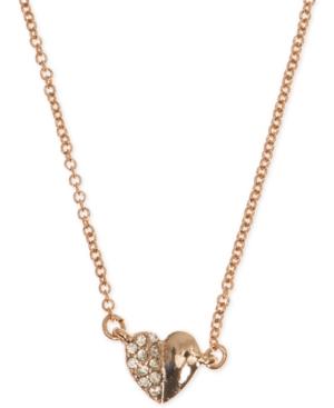 Lonna & Lilly Rose Gold-tone Crystal Heart Pendant Necklace