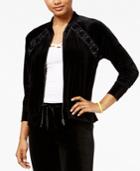 Material Girl Active Juniors' Velour Bomber Jacket, Created For Macy's