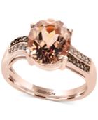 Effy Final Call Morganite (3-1/10 Ct. T.w.) And Diamond Accent Ring In 14k Rose Gold