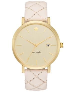 Kate Spade New York Women's Metro Grand Quilted Vachetta Leather Strap Watch 38mm 1yru0844