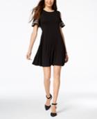 Style & Co Embroidered Cold-shoulder Dress, Created For Macy's