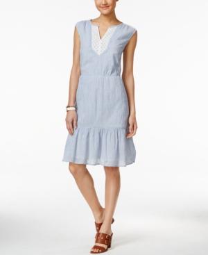 Tommy Hilfiger Striped Lace-trim Dress