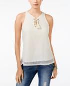 American Rag Lace-up Crochet Tank Top, Only At Macy's