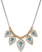 Lucky Brand Two-tone Blue-stone Statement Necklace