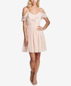Guess Ruffled Cold-shoulder Fit & Flare Dress