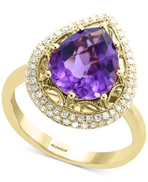 Effy Amethyst (3-1/3 Ct. T.w.) & Diamond (1/4 Ct. T.w.) Ring In 14k Gold