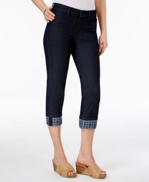 Nydj Dayla Tummy-control Embroidered Capri Jeans