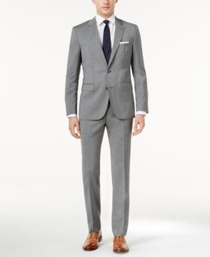 Hugo Men's Slim-fit Medium Gray Pinstripe Suit