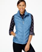 Charter Club Quilted Vest, Texture Print