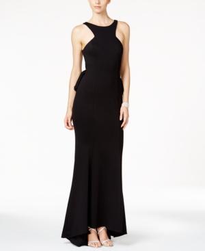 Xscape Ruffle Mesh-back Gown