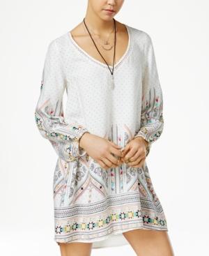 Roxy Juniors' April Morning Printed Long Sleeve Shift Dress