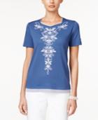 Alfred Dunner Short-sleeve Embroidered Top
