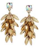 Betsey Johnson Gold-tone Leaf Waterfall Drop Earrings