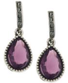 2028 Hematite-tone Pave & Purple Stone Drop Earrings, A Macy's Exclusive Style