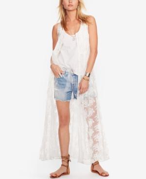 Denim & Supply Ralph Lauren Floral-embroidered Mesh Duster