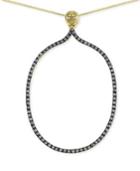 Sis By Simone I. Smith Crystal Open Oval Pendant Necklace In 18k Gold Over Sterling Silver