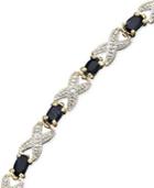 "victoria Townsend 18k Gold Over Sterling Bracelet, 6.25"" Sapphire (3-7/8 Ct. T.w.) And Diamond Accent Bracelet"